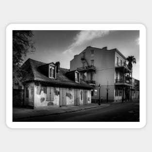 Lafitte In The Morning In Black and White Sticker